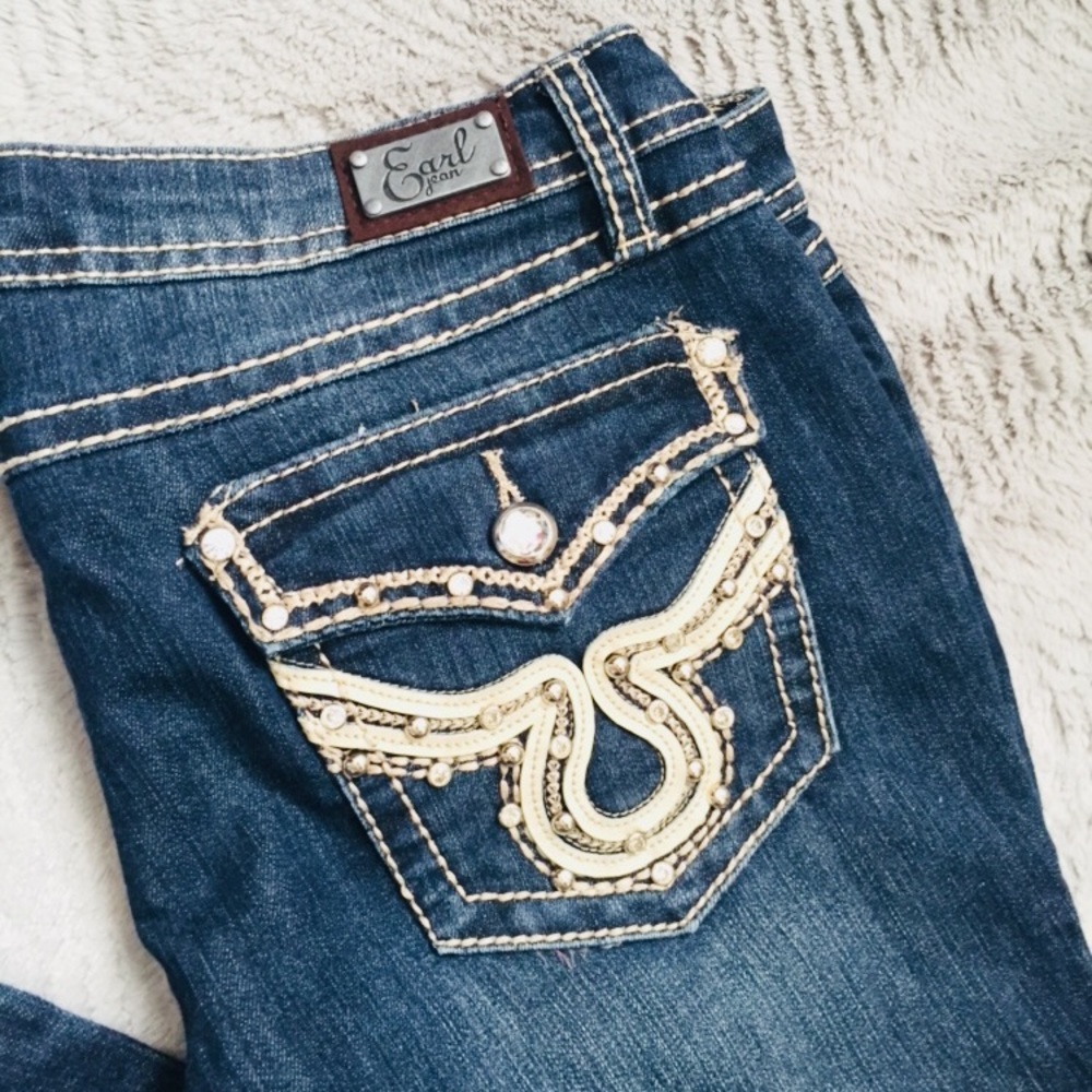 Embroidered Earl Jeans